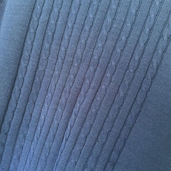 Royal Blue Cableknit turtleneck sweater - Picture 4 of 7